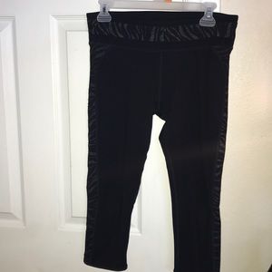 Fabletics cropped workout with tiger striped